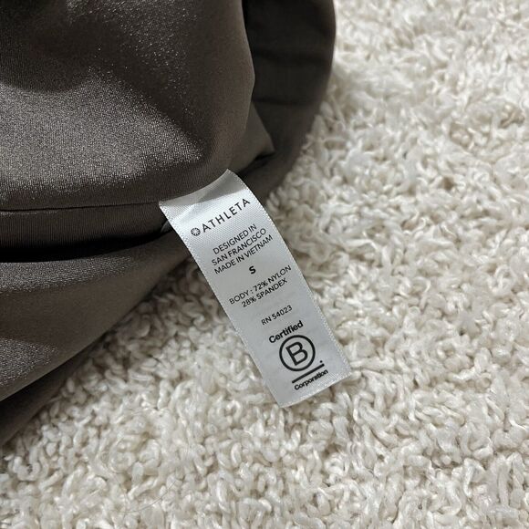 Athleta Small Coffee House Brown Metallic Elation Shine High Waisted Leggings - Picture 7 of 8